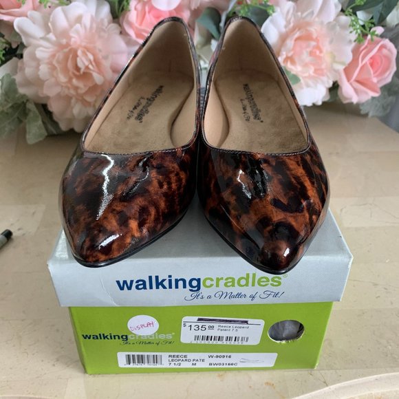 Sz 7.5 Leopard Patent Leather Walking Cradles - Picture 6 of 6